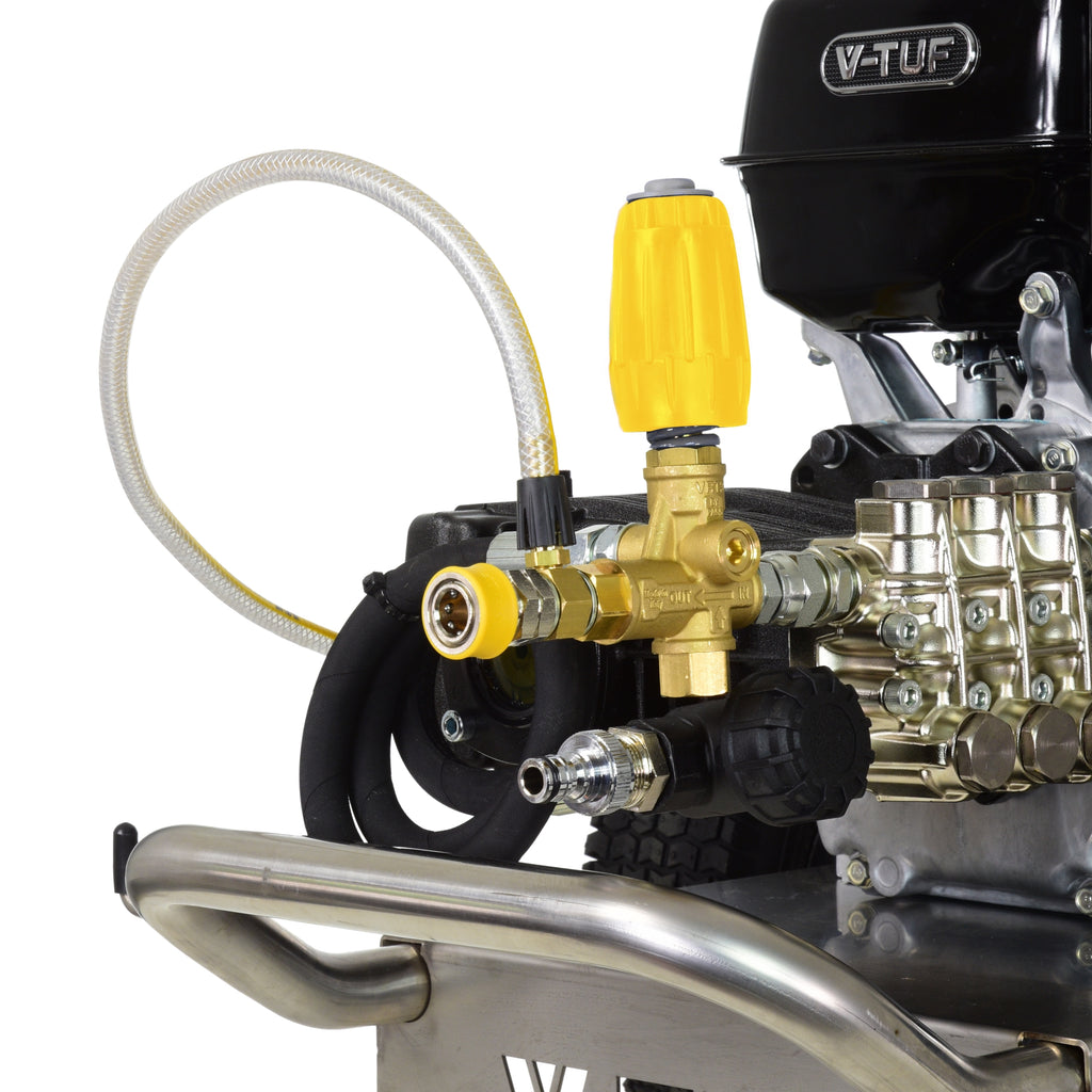V-TUF DD130-KIT1 tufTURBO 21 inch surface cleaner in use cleaning concrete surface