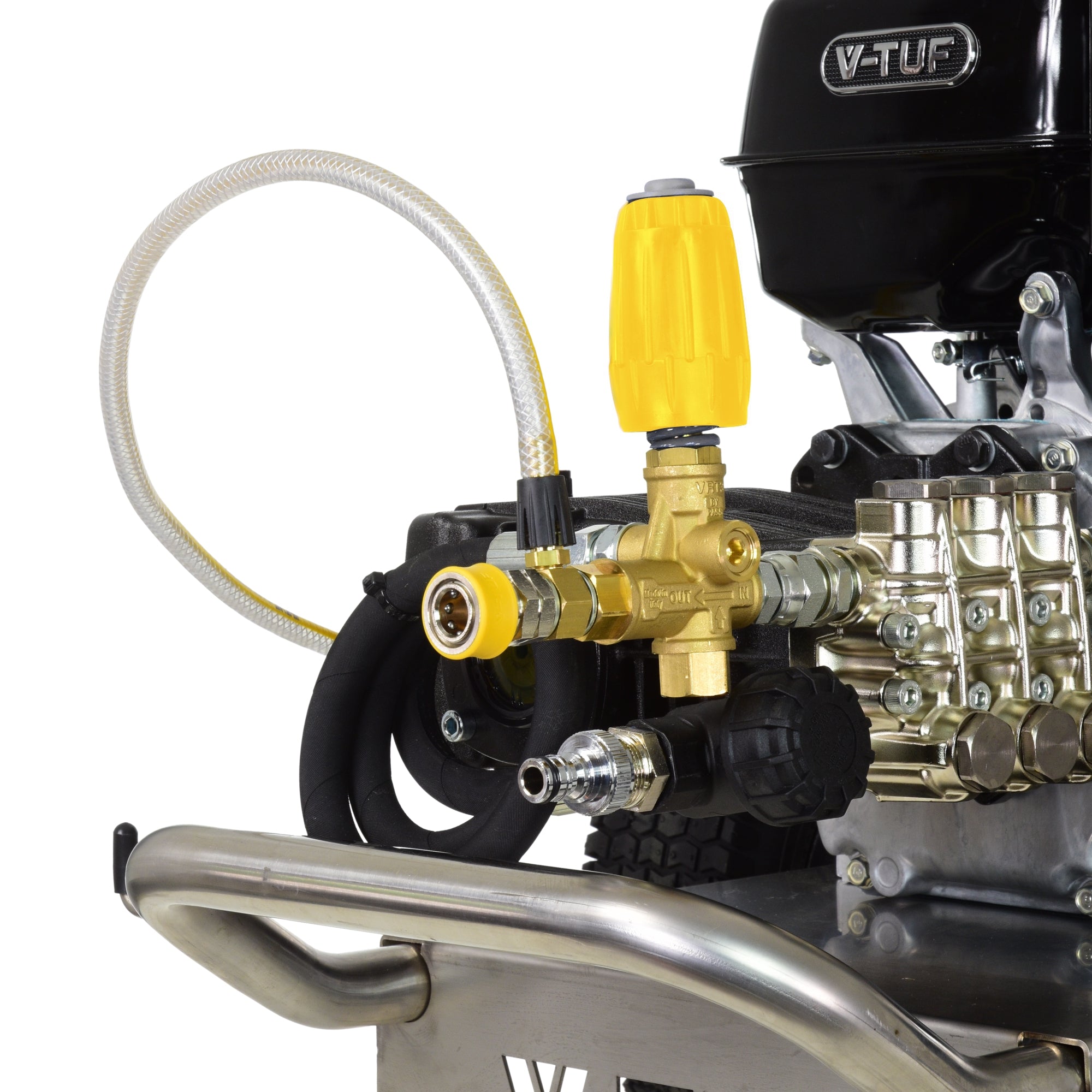 V-TUF DD130-KIT1 tufTURBO 21 inch surface cleaner in use cleaning concrete surface