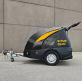 V-TUF DELUGE hot trailer rear view showing hot water outlet, hose reel and trailer coupling