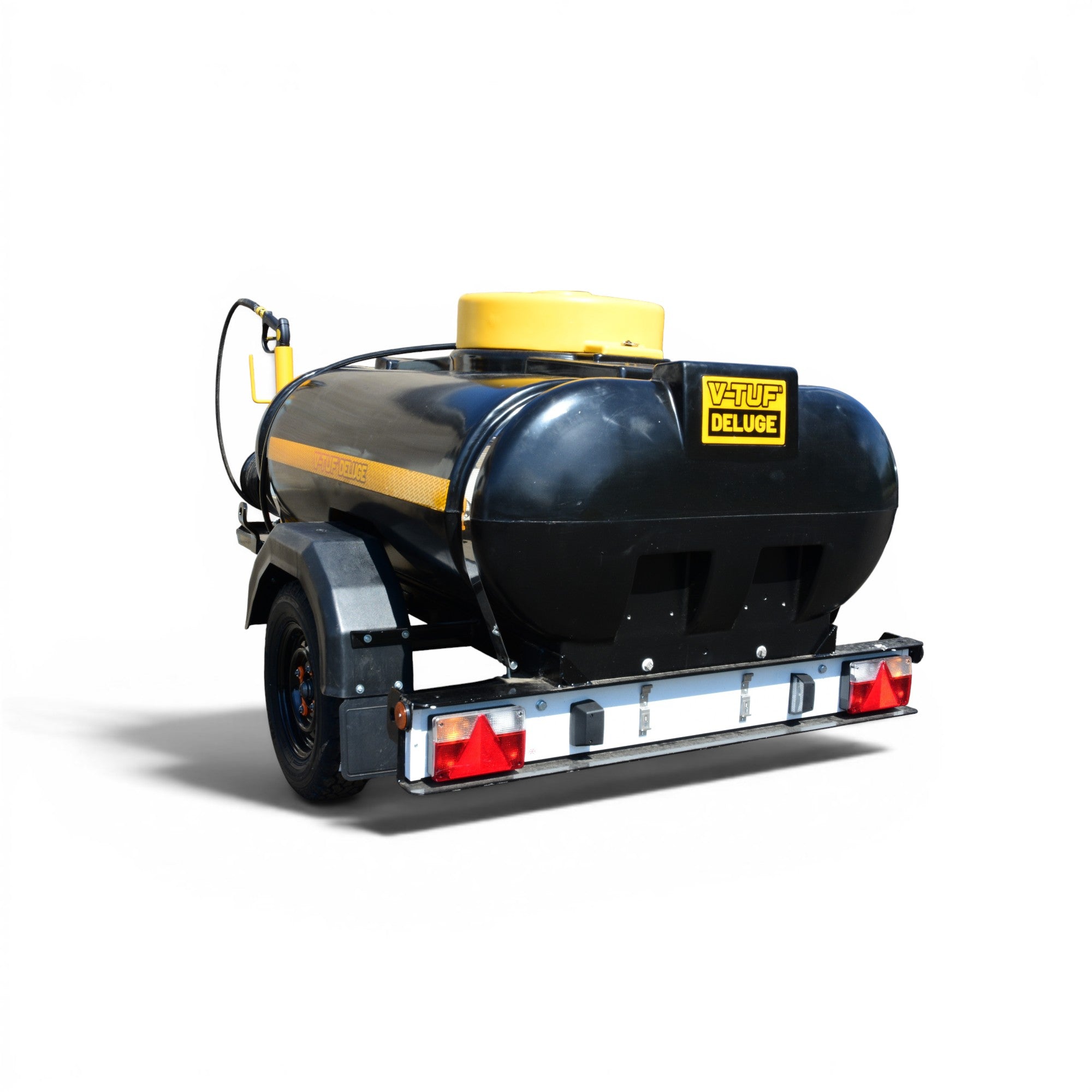V-TUF DELUGE 1125L highway bowser rear view showing trailer coupling and tank outlet
