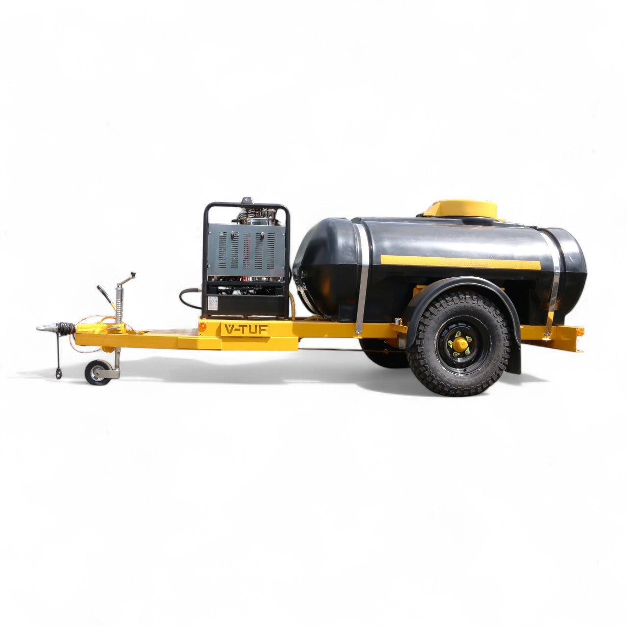 V-TUF DELUGE 1125L hot diesel bowser angle view showing hot box, Kohler engine and 1125L tank