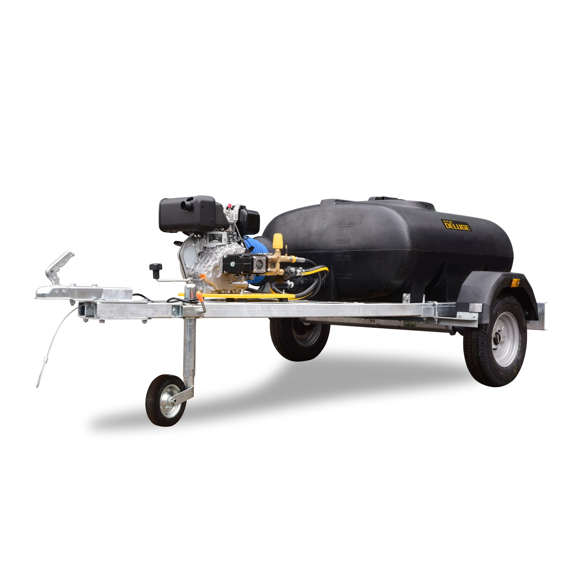 V-TUF DELUGE 500L Yanmar diesel highway trailer bowser DELUGE500HWTD5DD 150 Bar 13L/min, front view