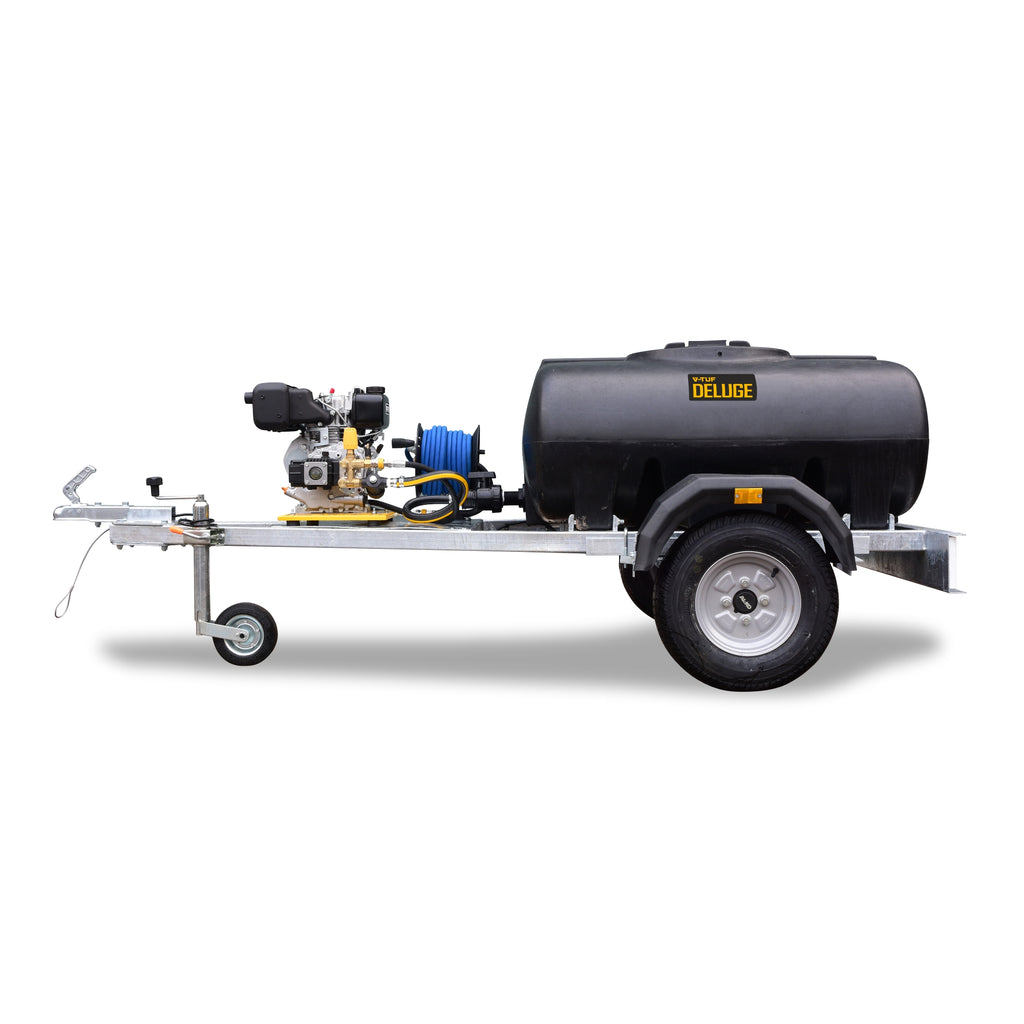 V-TUF DELUGE500HWTD5DD side view showing Yanmar diesel engine and 500L tank