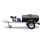V-TUF DELUGE 500L highway trailer bowser rear view showing tank outlet and trailer coupling