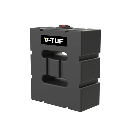 V-TUF SLIMLINE DELUGE 500L black baffled bowser water tank SLIMDV500 for site use