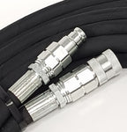 V-TUF 6m breaker hose set laid straight showing full length and flexible black rubber body