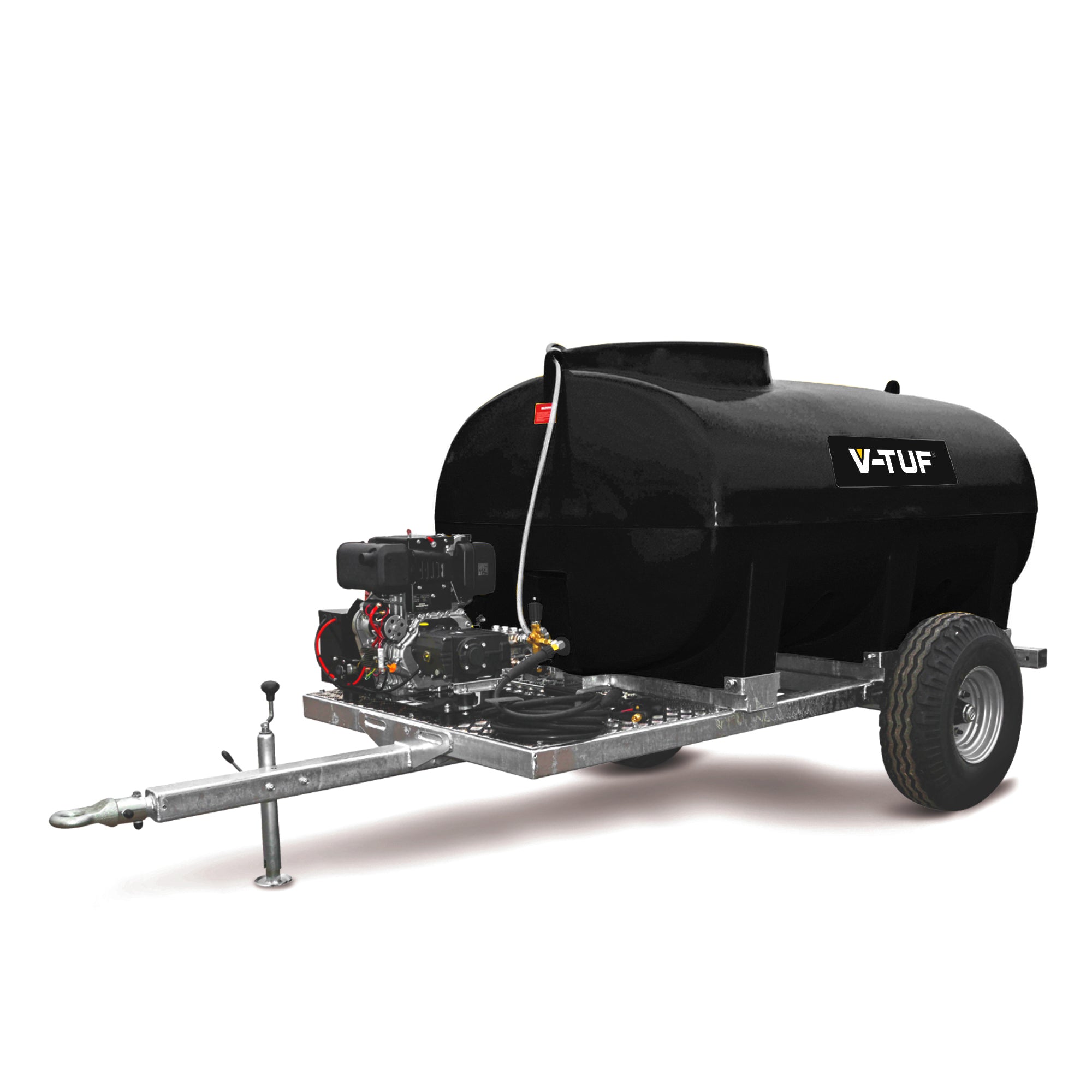 V-TUF DELUGE 2000L 13HP Honda gearbox 275 Bar bowser trailer DELUGE2000GB130ESHR, front view