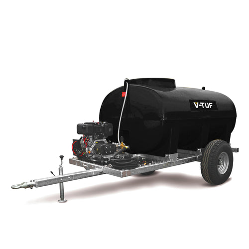 V-TUF DELUGE 2000L 13HP Honda gearbox 275 Bar bowser trailer DELUGE2000GB130ESHR, front view