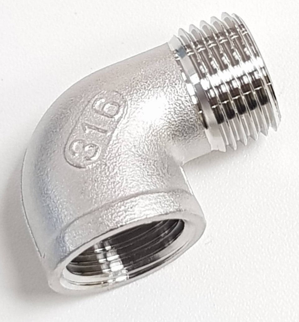 V-TUF BSP stainless 90 degree eKgow EGS/FB8/MB8 1/2F x 1/2M for pressure washer fittings