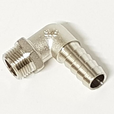 90 DEG EKgOW BRASS HOSE TAIL 3/8"M 1/2" TAIL - EMH06/08