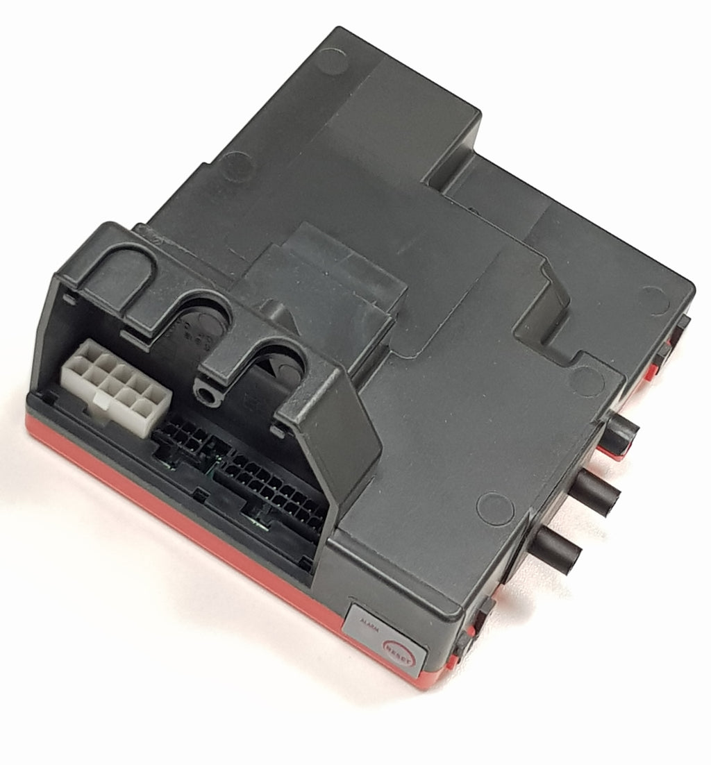 V-TUF gas burner control box F0.03887 close-up showing relay and connection ports