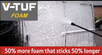 V-TUF FOAMV1 red foam kit showing injector body, hoses and nozzle components