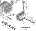 V-TUF 717.77 Frank pump seal kit close-up showing seal components and O-rings