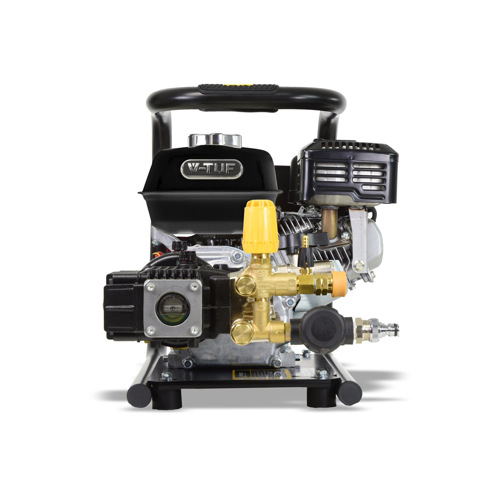 V-TUF GB065C carry frame gearbox washer in use showing 200 Bar pressure washing output