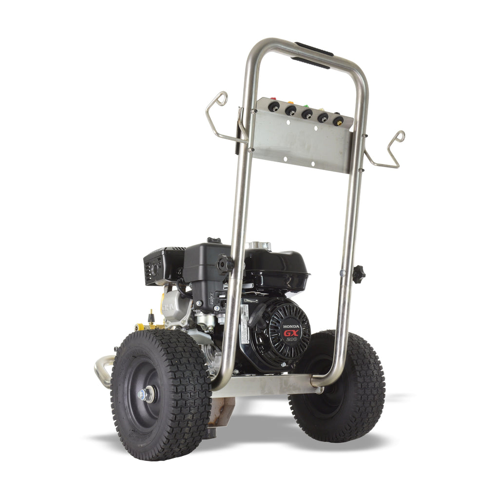 V-TUF GB065 rear view showing water inlet, fuel tank and carry handles