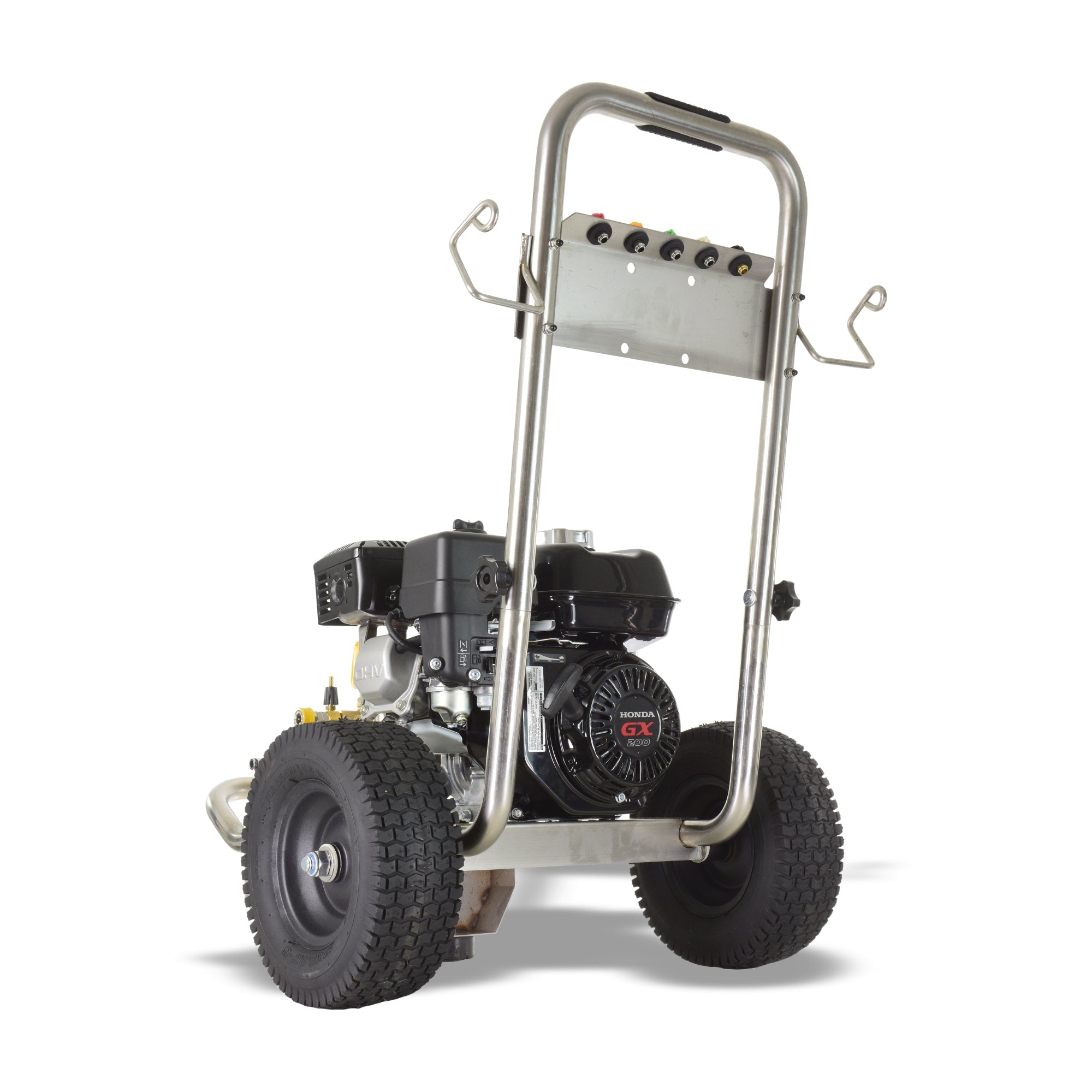 V-TUF GB065 rear view showing water inlet, fuel tank and carry handles