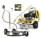 V-TUF GB110 gearbox washer GB110-KIT2 with 30 inch tufTURBO750 XL 750mm surface cleaner, front view