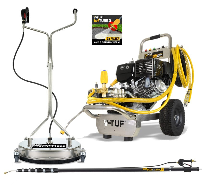 V-TUF GB110 property kit GB110-KIT3 with 13HP Honda, 21L/min and maintenance bundle, front view