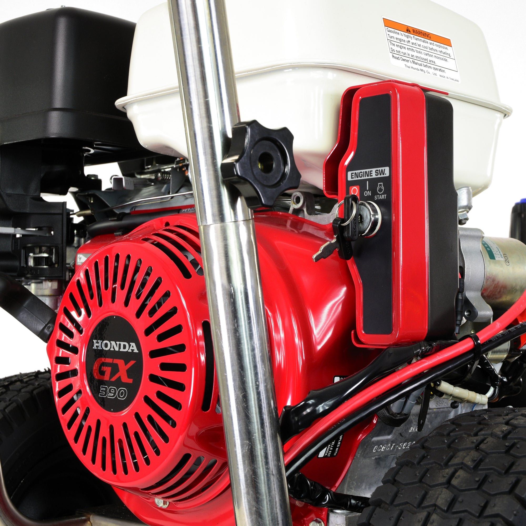V-TUF GB110SSE in use showing 200 Bar 21L/min stainless frame gearbox washer