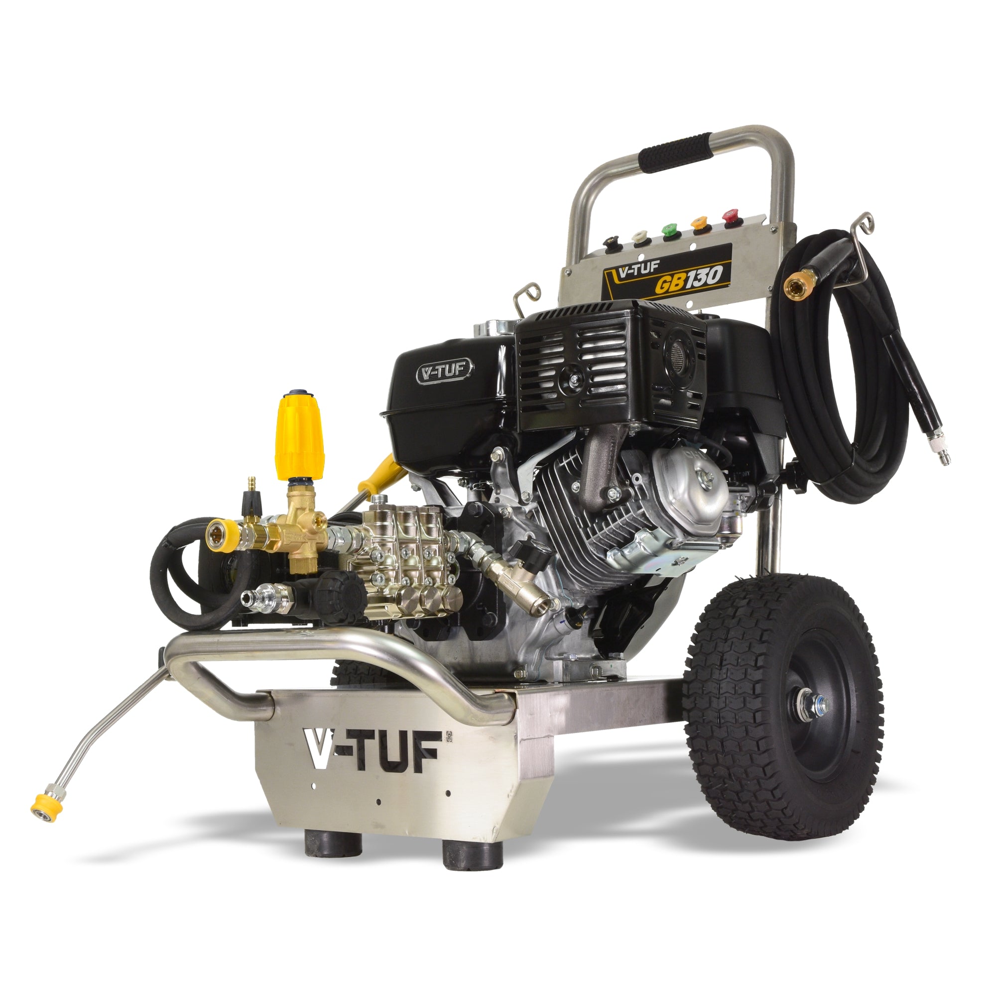 V-TUF GB130 13HP Honda gearbox petrol pressure washer 250 Bar 15L/min, front view