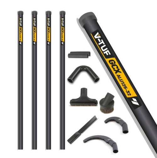 V-TUF GCX ALU gutter cleaner kit GCX32-16PC 16ft 5m reach with 32mm poles and pipe cleaning tools