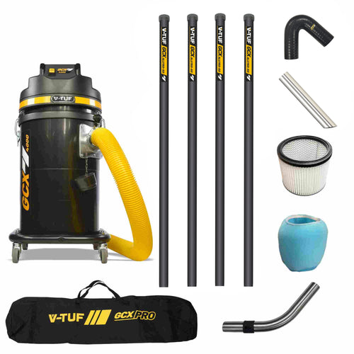 V-TUF GCX4000-240-KIT3 with 20ft GCX ALU aluminium gutter cleaning kit, front view