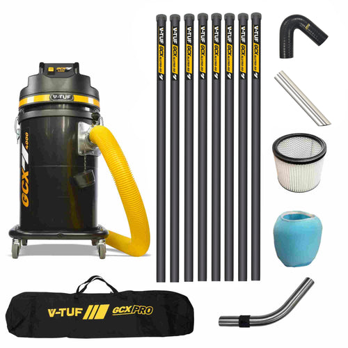 V-TUF GCX4000-240-KIT4 with 40ft GCX ALU aluminium gutter cleaning kit, front view