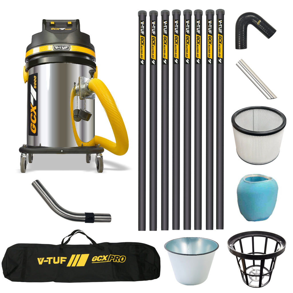 V-TUF GCX5000-240-KIT4 with 40ft GCX ALU aluminium gutter cleaning kit, front view