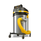 V-TUF GCX5000 cyclone vacuum in use showing 50L capacity and side entry operation