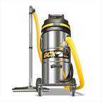 V-TUF GCX9000-240 vacuum rear view showing 100L drum and cyclone separator