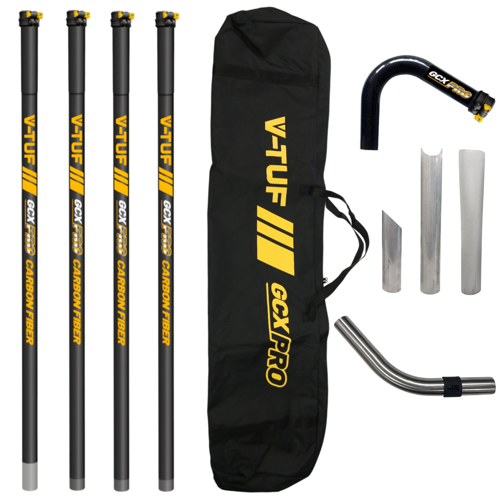 V-TUF GCX HIGH LEVEL 20ft GUTTER KIT -  CARBON FIBRE 20ft (6M) REACH 50MM POLES  - FITS GCX SIDE INLET MACHINES