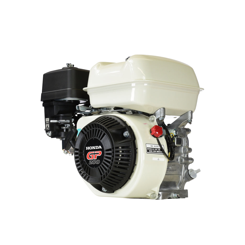 V-TUF GP200 Honda engine side view showing recoil start and fuel tank
