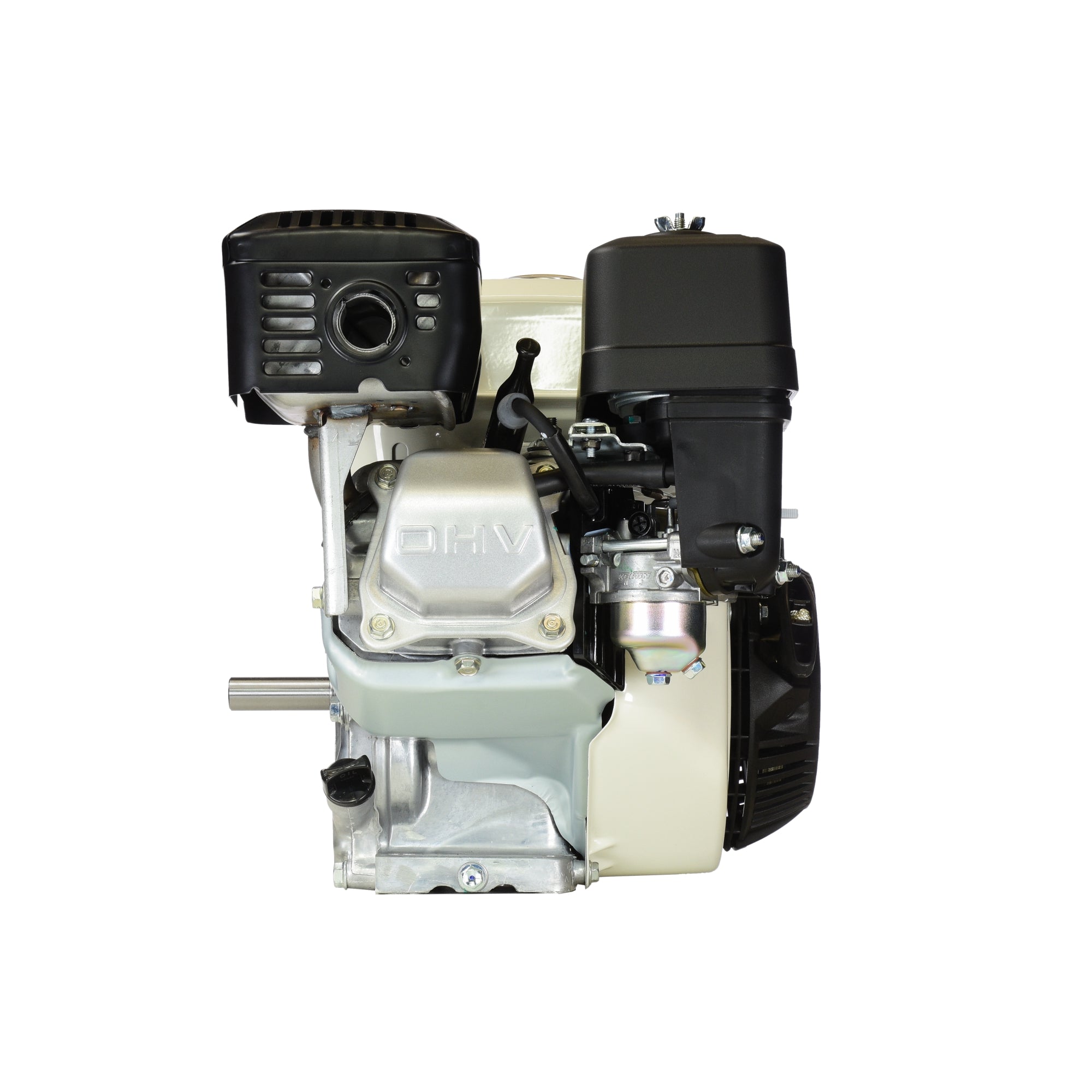 V-TUF GP200 Honda engine spec plate showing 6.5HP rating and model number