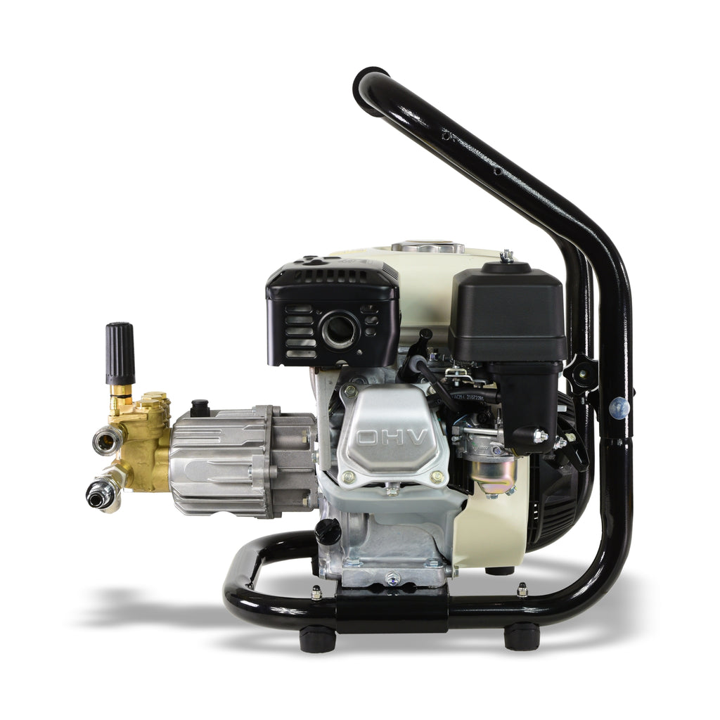 V-TUF GPT200C carry frame close-up showing Honda GP200C engine and 190 Bar pump
