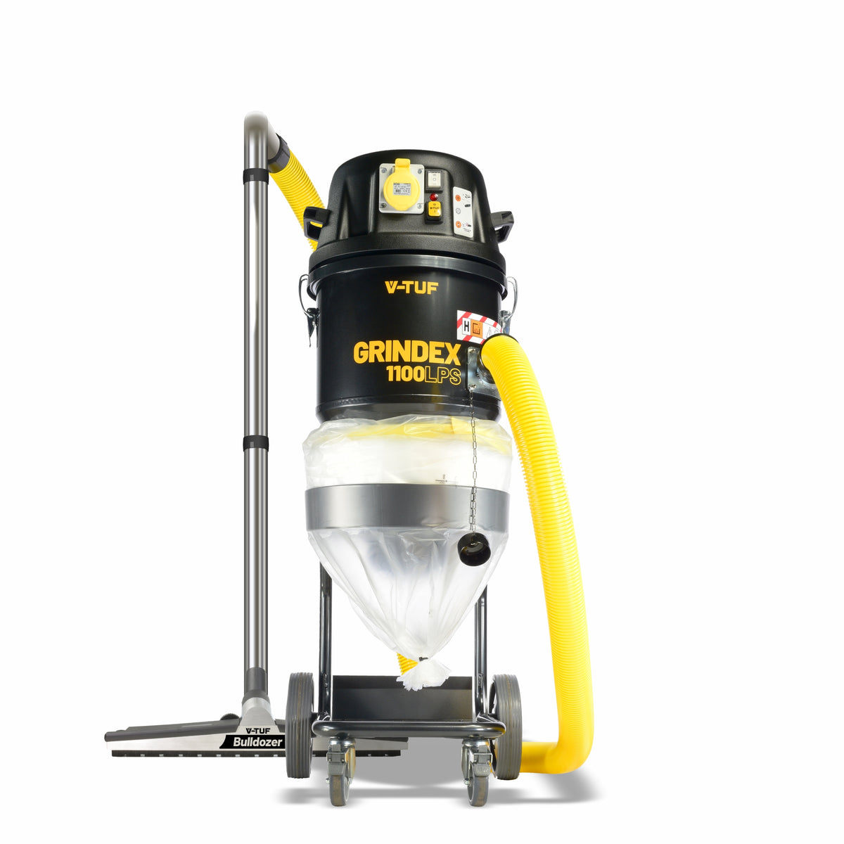 V-TUF GRINDEX1100LPS H-Class Industrial Dust Extractor - 25L, 1150W - 110V
