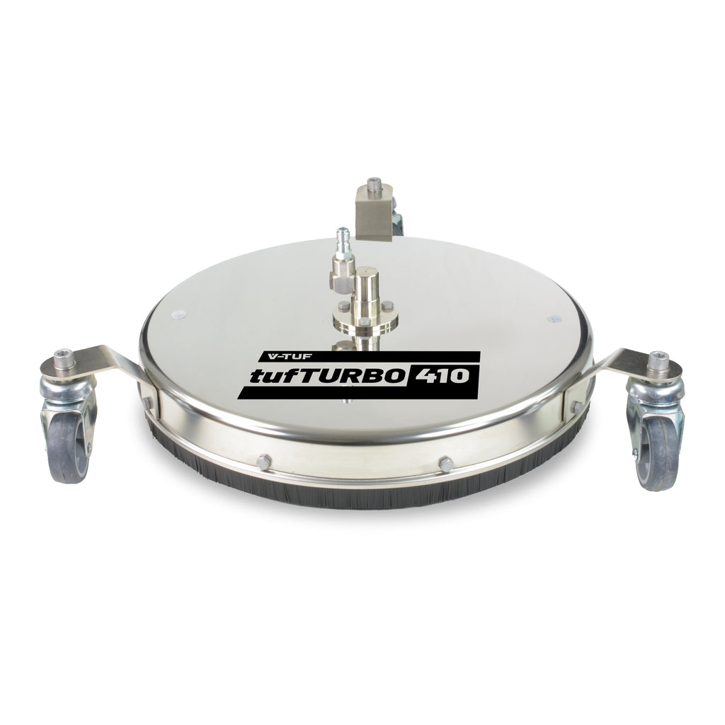 V-TUF tufTURBO410 16 inch 410mm stainless surface cleaner H1.005TT with SSQ male and 3 castor wheels