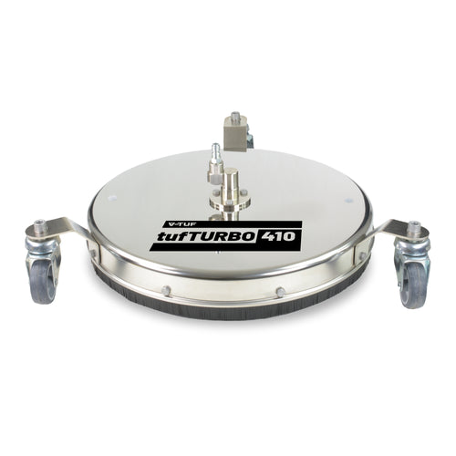 V-TUF tufTURBO410 16 inch 410mm stainless surface cleaner H1.005TT with SSQ male and 3 castor wheels