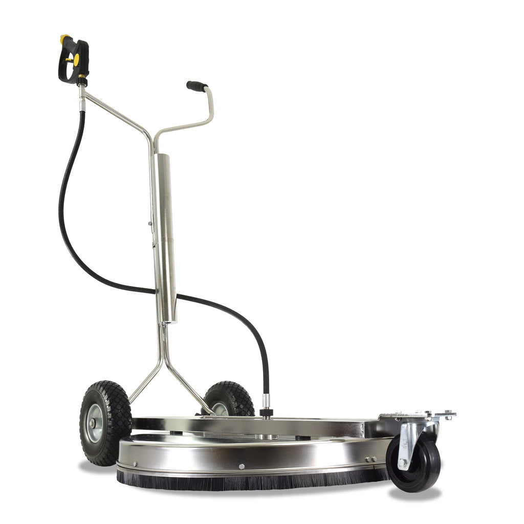 V-TUF H1.010TT tufTURBO750 XL side view showing 750mm stainless deck and swivel inlet
