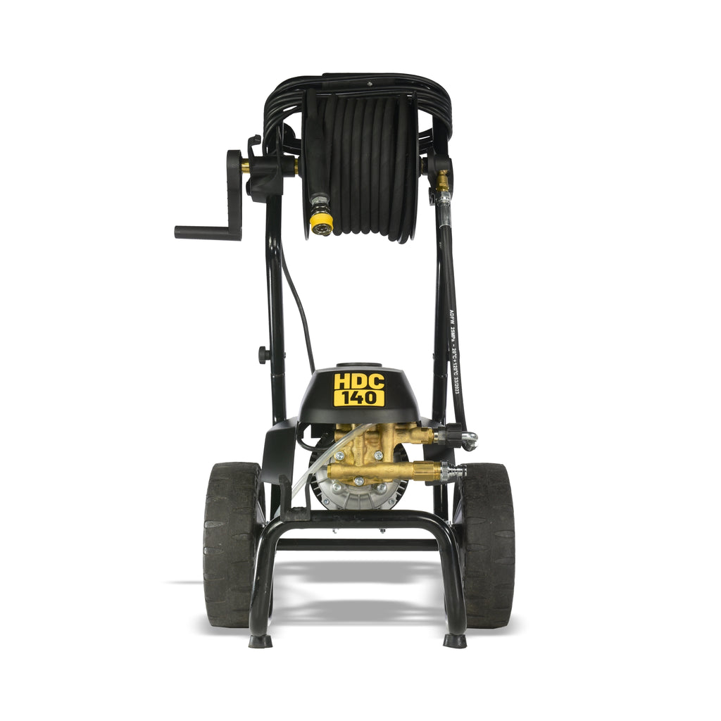 V-TUF HDC140-110HR or HDC140-240HR side view showing stainless cage frame and motor