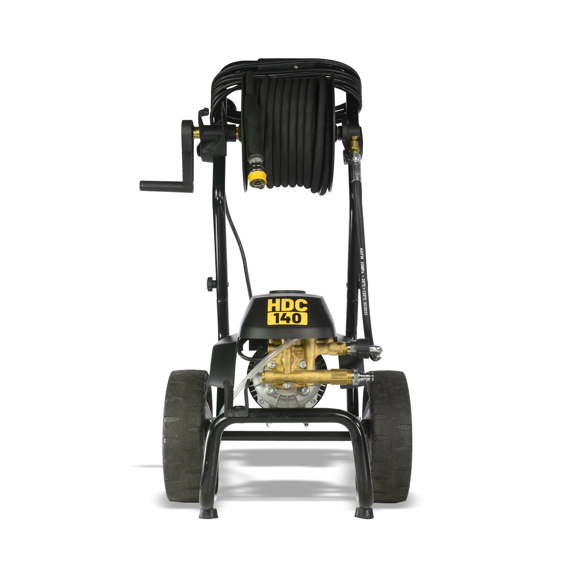 V-TUF HDC140-110HR or HDC140-240HR side view showing stainless cage frame and motor