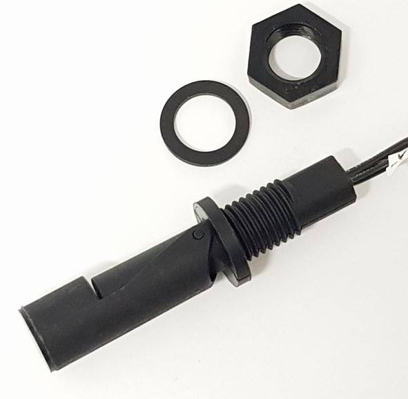 V-TUF I10.001 float switch close-up showing float body and 1m cable connection