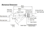 V-TUF I10.010 external float switch installed showing mounting position on tank wall