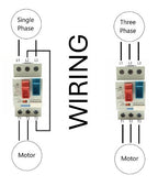 V-TUF I10.914 manual motor starter side view showing push button and terminal connections