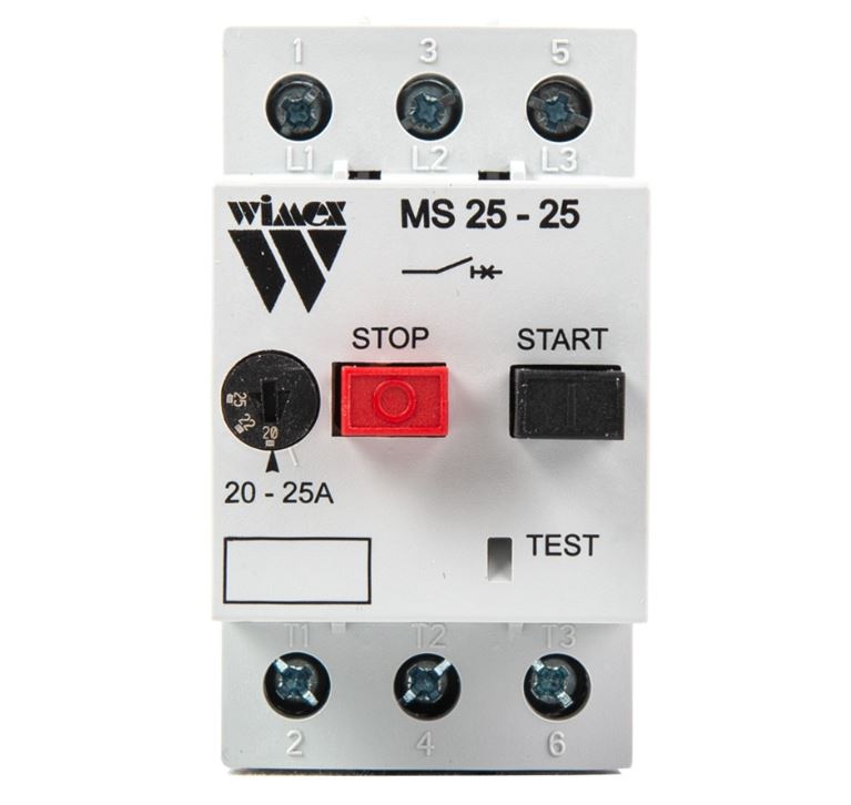 V-TUF manual motor starter installed in enclosure showing push button access
