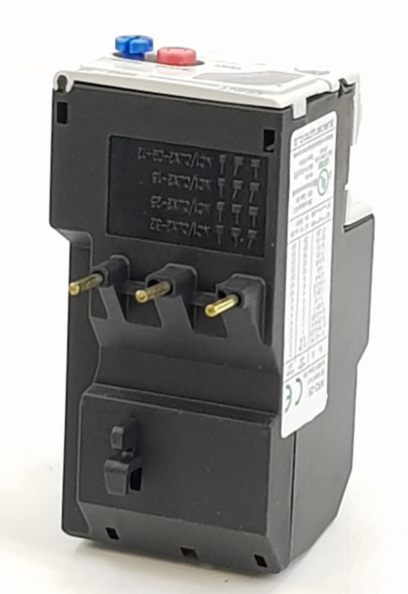 V-TUF I11.500 thermal overload relay side view showing adjustment dial and trip button