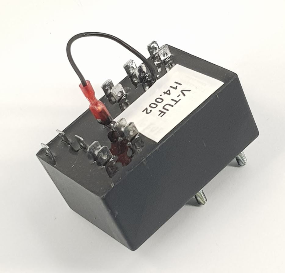 V-TUF I14.002 control box side view showing sealed housing and cable entry glands