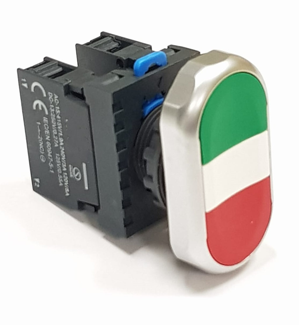 V-TUF push button switch with contactor side view showing terminal block connections