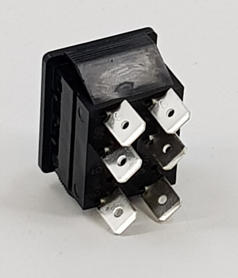 V-TUF I2.082-BLACK-1 black VRS rocker switch close-up showing 6 terminal connections