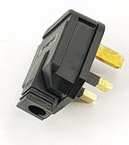 V-TUF I4.000 13 amp mains plug close-up showing pins and tough plastic casing