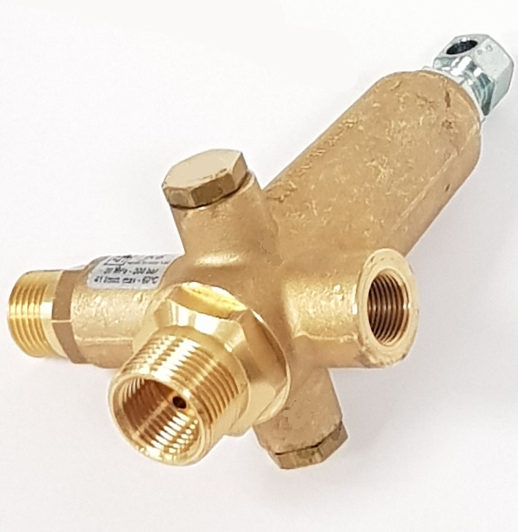 V-TUF K5.1 unloader side view showing body, bypass port and inlet connection